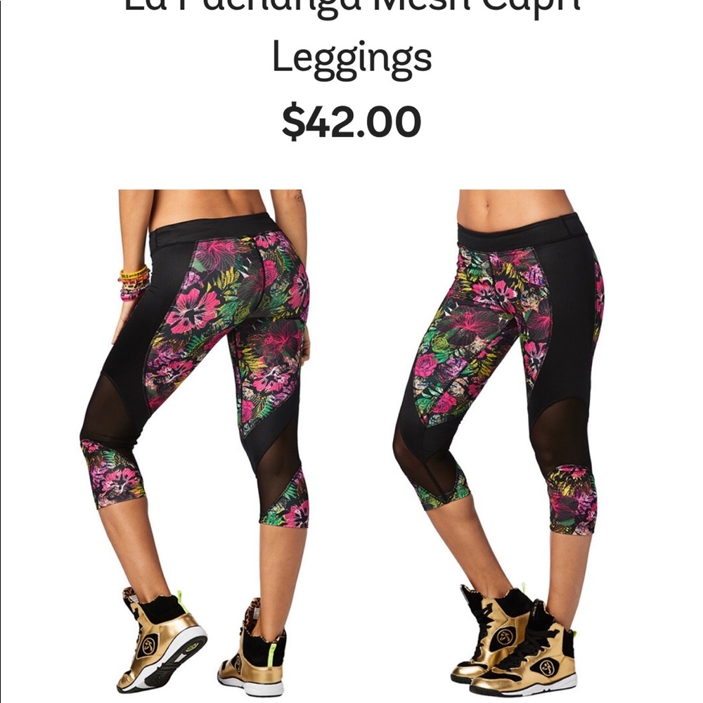 Zumba capri new sz XS gorgeous mesh panels